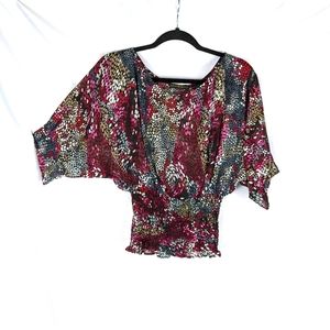 Guess Jeans Sheer Batwing Banded Top sz S